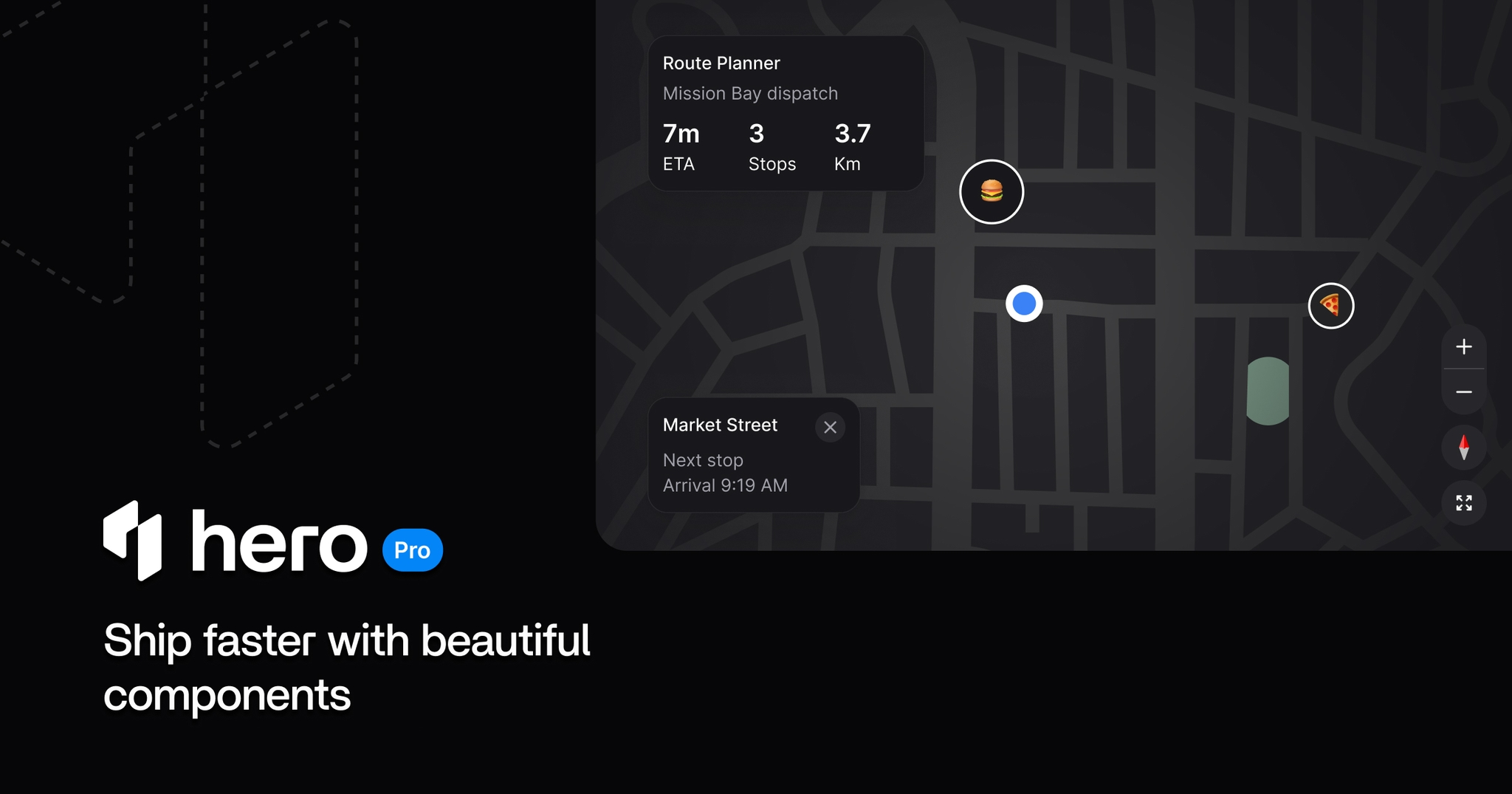 HeroUI Pro beta 7 Map component