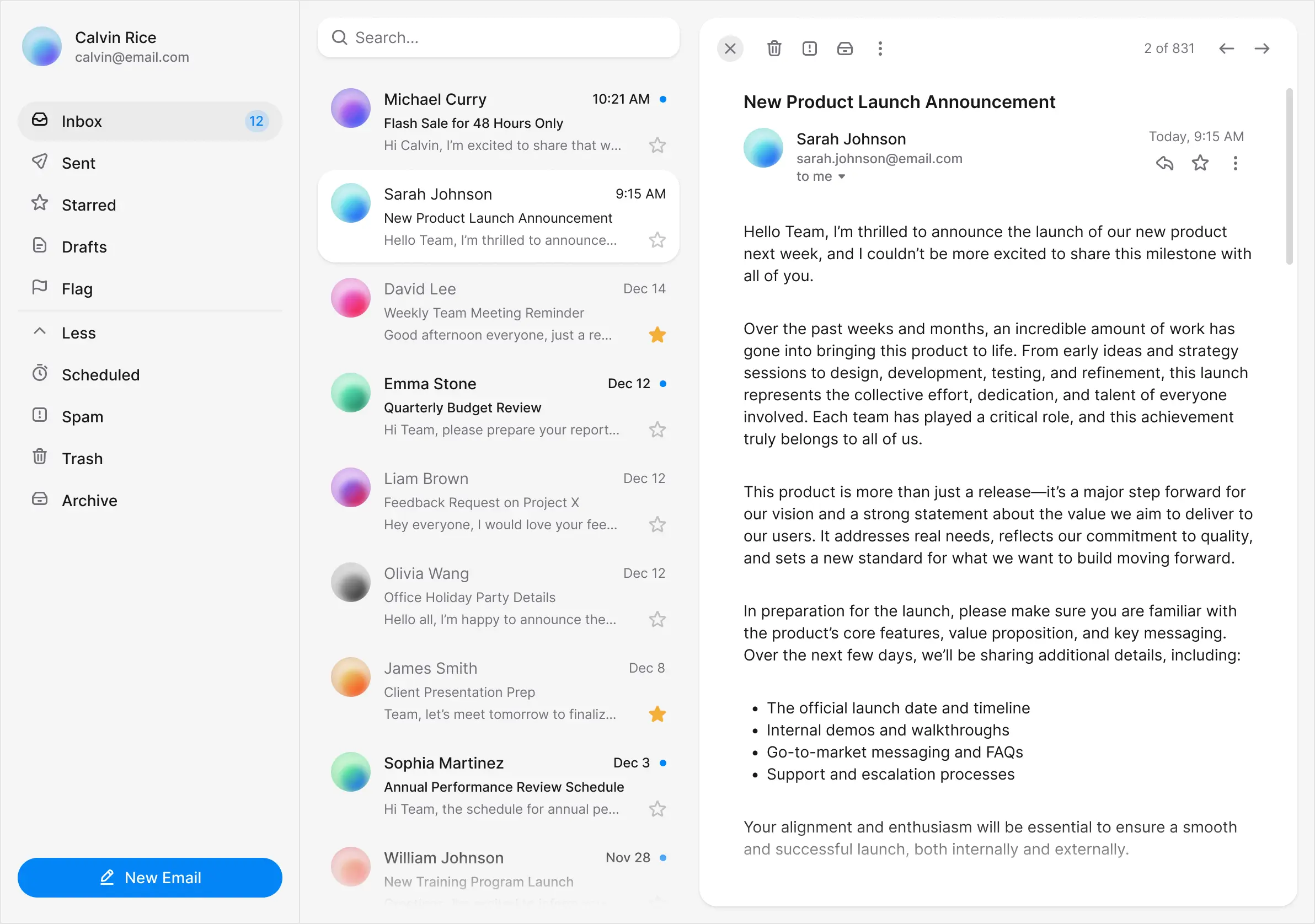 Mail template
