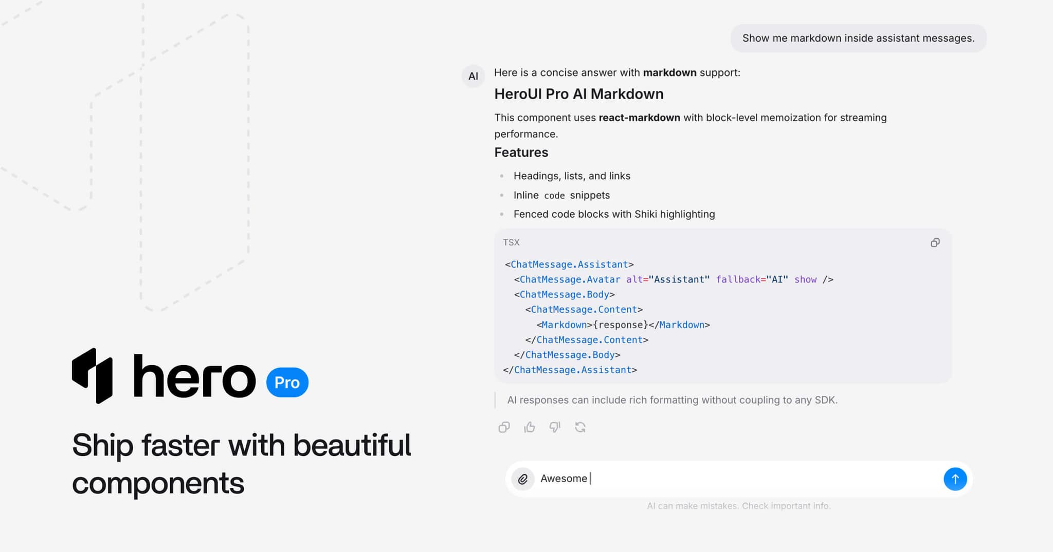 HeroUI Pro beta 5 AI components